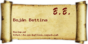 Boján Bettina névjegykártya